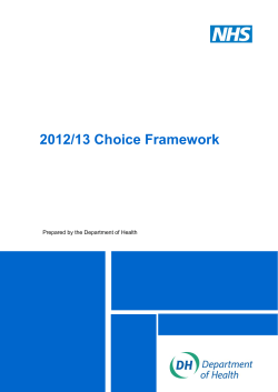 2012/13 Choice Framework