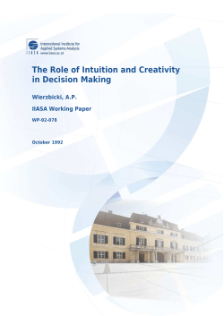 The Role of Intuition and Creativity in Decision Making