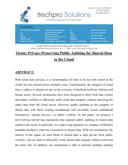 Oruta Privacy-Preserving Public Auditing for Shared Data in the Cloud