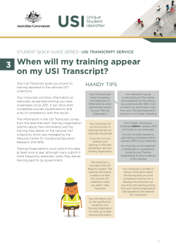 Australian Government. Unique Student Indentifier. When will my