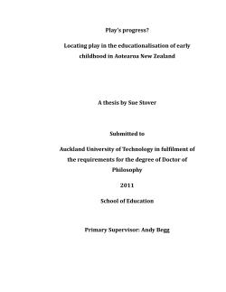 Locating play in the educationalisation of early childhood in
