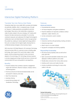 GE Licensing Interactive Digital Marketing Platform