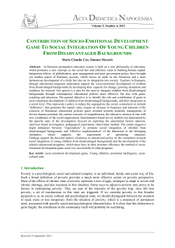 Contribution of Socio-Emotional Development Game to Social