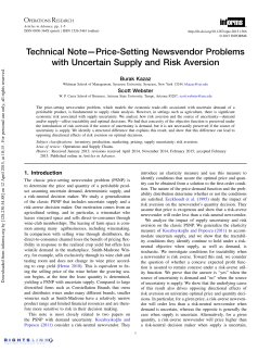 Technical Note&mdash;Price-Setting Newsvendor Problems