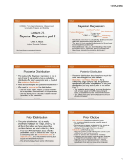 Lecture 75 Bayesian Regression, part 2 Bayesian Regression