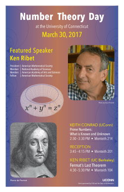 Number Theory Day - UConn Math
