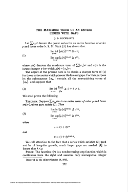 THE MAXIMUM TERM OF AN ENTIRE SERIES WITH GAPS