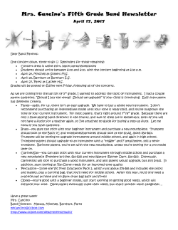 Mrs. Cancino*s Fifth Grade Band Newsletter