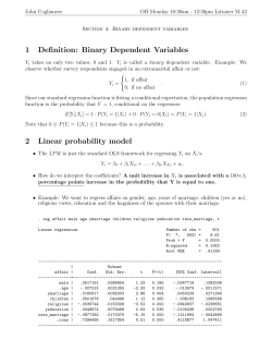 Binary Dependent Variables 2 Linear probability model