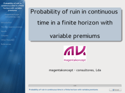 Probability of ruin in continuous time in a finite horizon with variable