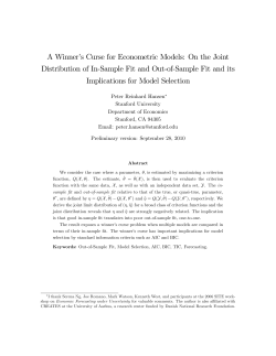 A Winnerls Curse for Econometric Models: On the Joint Distribution