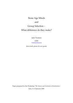 Stone Age Minds and Group Selection &ndash; What difference do they