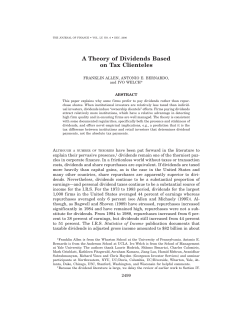 A Theory of Dividends Based on Tax Clienteles
