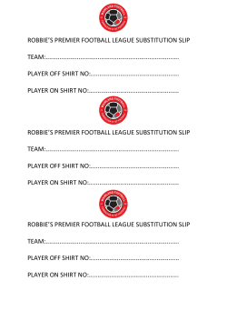 robbie`s premier football league substitution slip