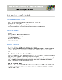 Flow of Genetic Information DNA Replication Links to the Next