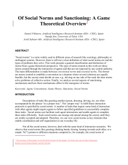 Of Social Norms and Sanctioning: A Game Theoretical