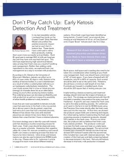 Don`t Play Catch Up: Early Ketosis Detection And