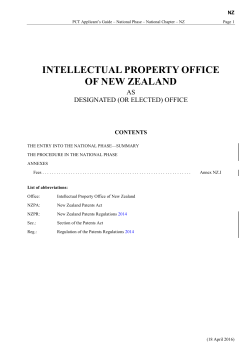 PCT Applicant`s Guide &ndash; National Phase
