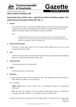 Queensland Heavy Vehicle Class 1 Agricultural Vehicle (Bundaberg