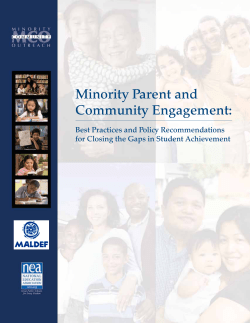 Minority Parent and Community Engagement. Best practices for
