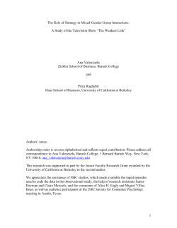1 The Role of Strategy in Mixed-Gender Group