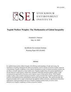 Negishi Welfare Weights - Stockholm Environment Institute