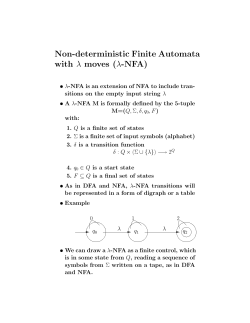 Non-deterministic Finite Automata with &lambda; moves (&lambda;-NFA)