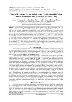 Effect of Irrigation Period and Organic Fertilization