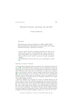 Broyden Updating, the Good and the Bad!