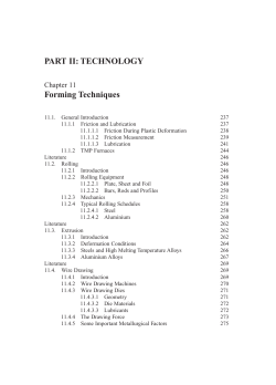 PART II: TECHNOLOGY Forming Techniques