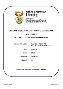 MMSC4 2017 SBA-TASK TEST