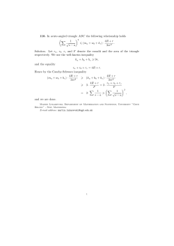 110. In acute-angled triangle ABC the following relationship holds