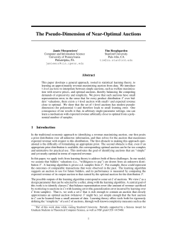 The Pseudo-Dimension of Near-Optimal Auctions
