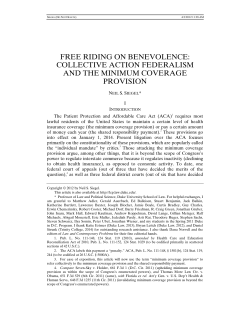 Free Riding on Benevolence: Collective Action Federalism and the