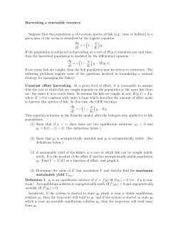 Harvesting a renewable resource Suppose that the population y of a