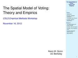 The Spatial Model of Voting: Theory and Empirics