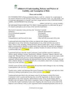 Affidavit of Understanding - Ella Austin Community Center