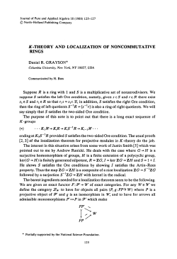 K-THEORY AND LOCALIZATION OF
