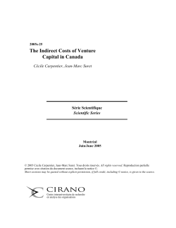 The Indirect Costs of Venture Capital in Canada