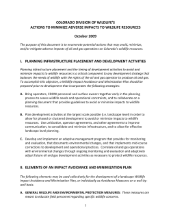 COLORADO DIVISION OF WILDLIFE`S ACTIONS TO