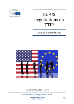 EU-US negotiations on TTIP (2016) - European Parliament