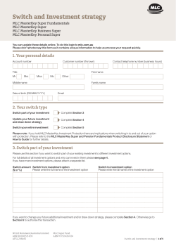 Switch and Investment strategy