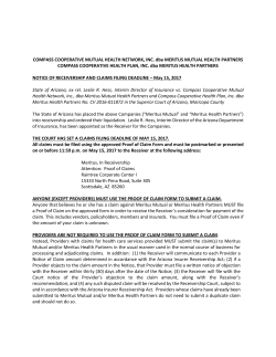 Proof of Claims Notice and Form