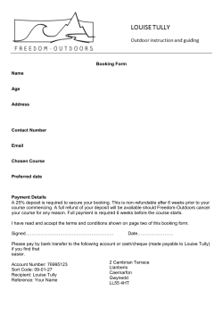 Booking Form Name Age Address Contact Number Email Chosen