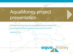 AQUAMONEY project presentation - Institute for Environmental