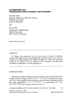 Log Majorization and Complementary Golden