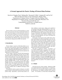 Formal approach for passive testing of protocol data portions