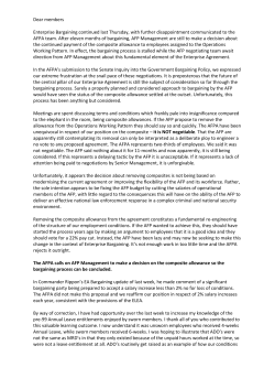 Dear members Enterprise Bargaining continued last Thursday, with