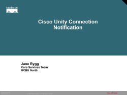 Power Point Slides - Cisco Unity Tools