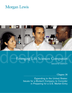 Expanding to the United States: Issues for a Biotech